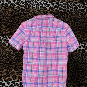 Ralph Lauren Pink and Blue Plaid Button-Up Shirt
